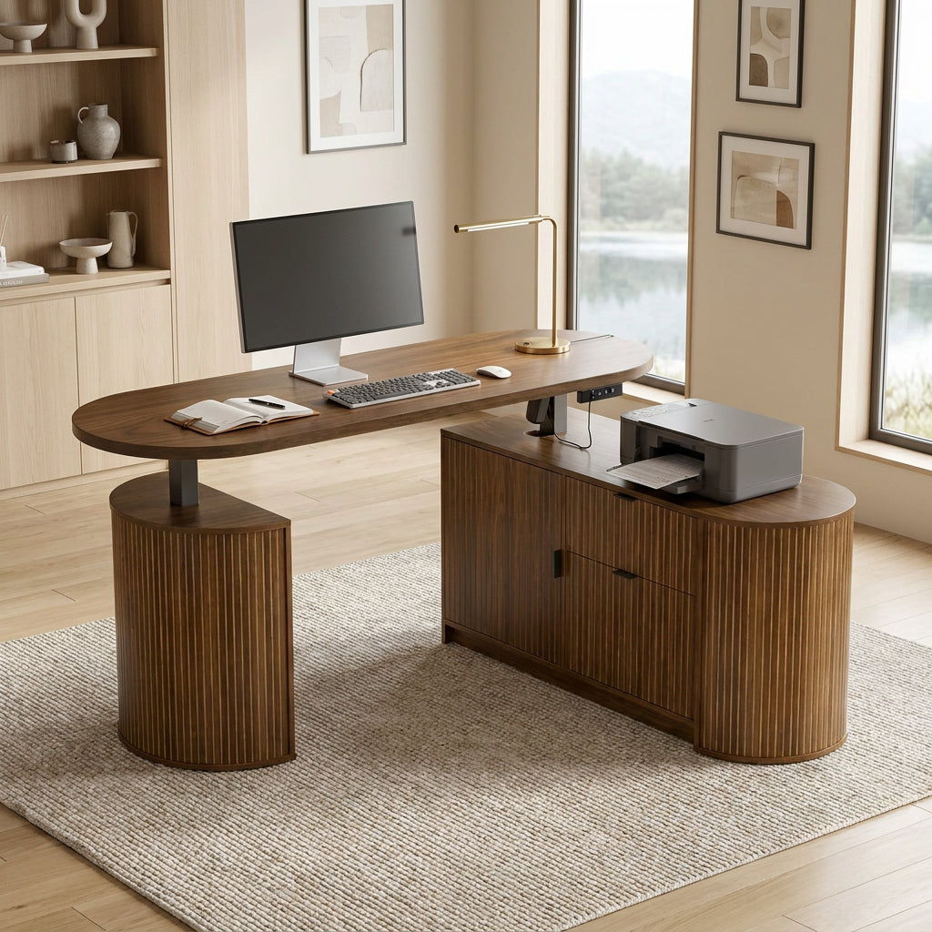 Electric Standing Desk with Drawers WoodsyPro Forma