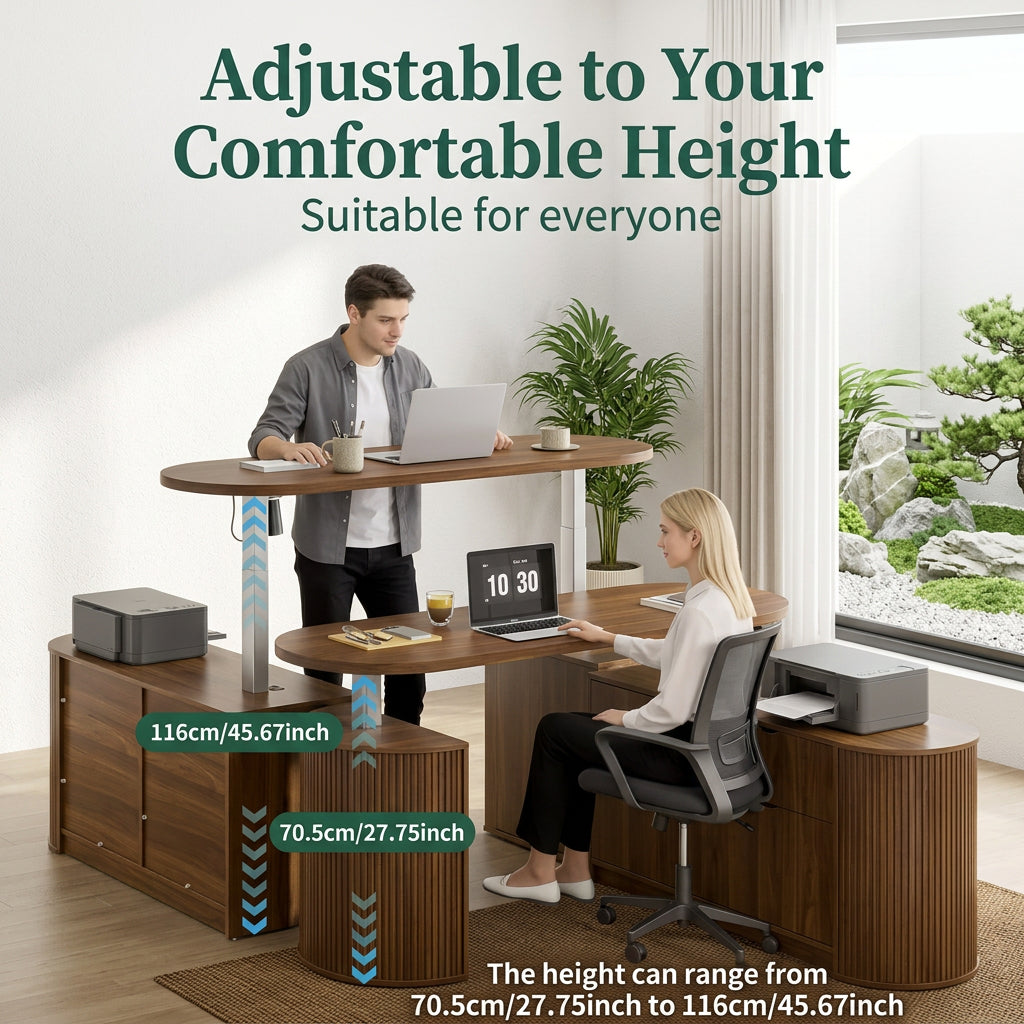 Electric Standing Desk with Drawers WoodsyPro Forma