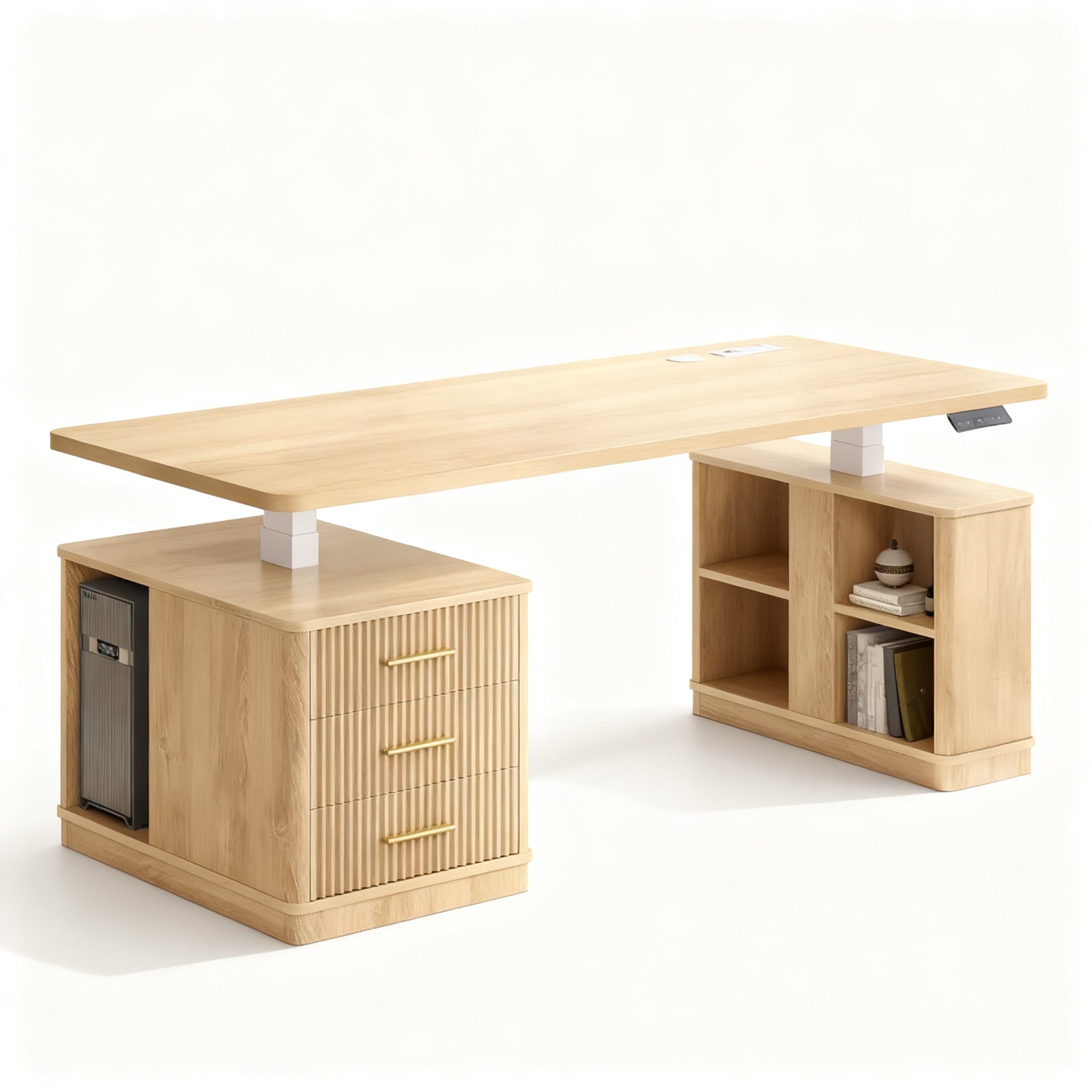 Wood Standing Desk With Drawers WoodsyPro Core