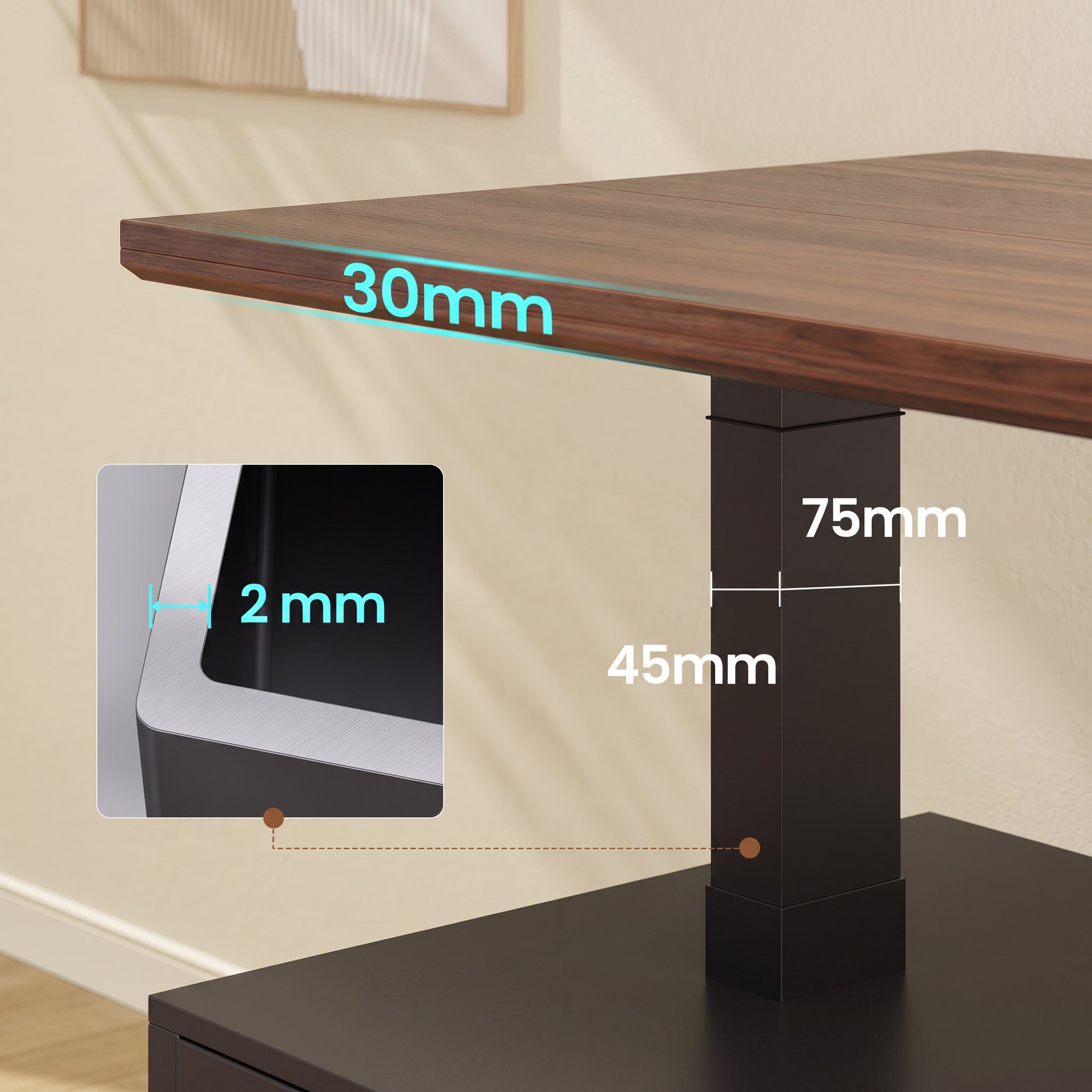 Wood Standing Desk With Drawers WoodsyPro Core