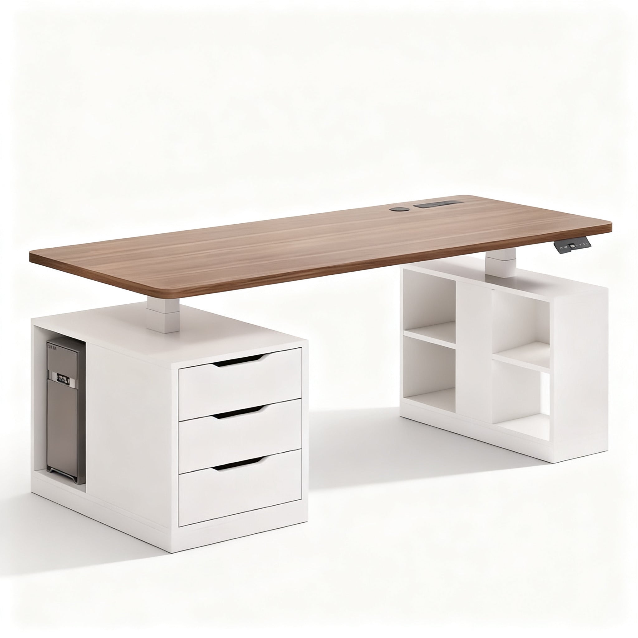 Wood Standing Desk With Drawers WoodsyPro Core