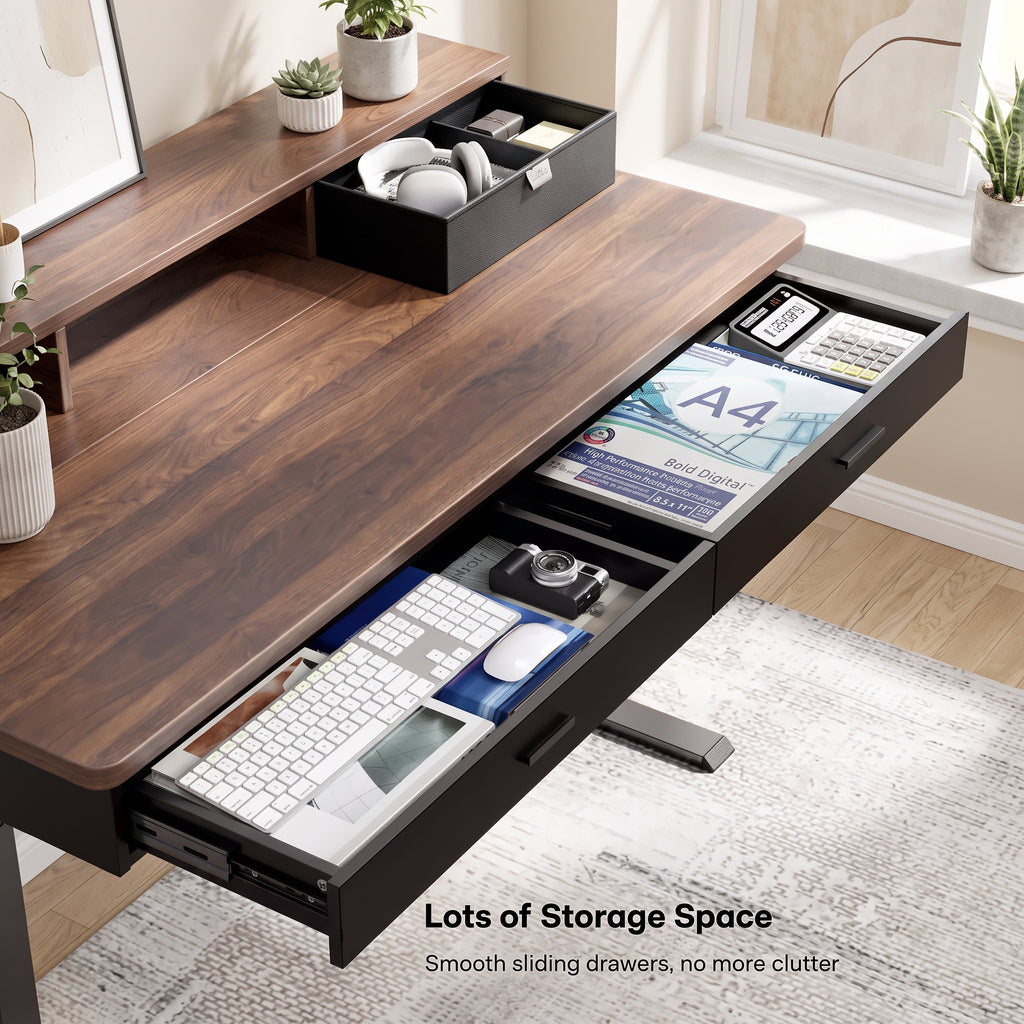 Wood Standing Desk With Drawers WoodsyPro Dynamics