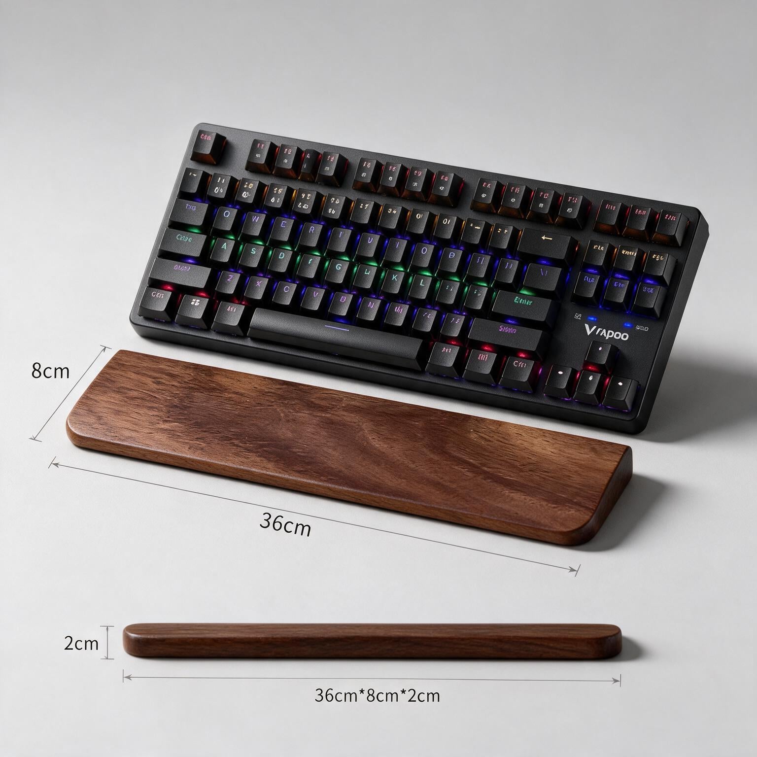 Keyboard Wrist Rest Walnut WoodsyPro Timber Support