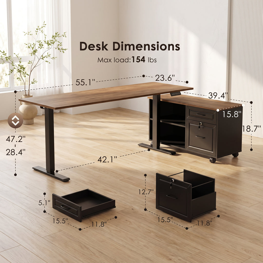 Wood Standing Desk CornerShift L-Shaped