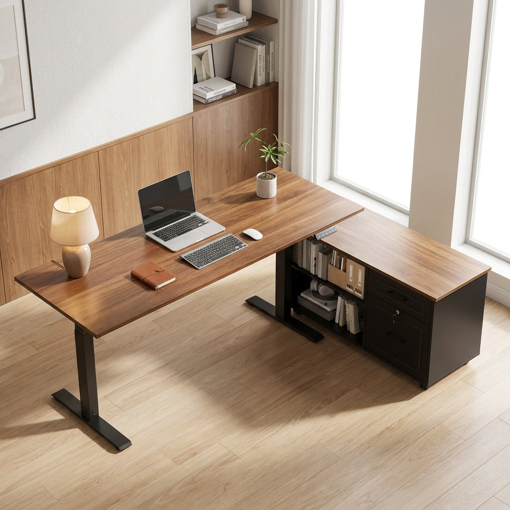 Wood Standing Desk CornerShift L-Shaped
